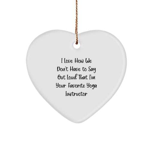 Funny Yoga Instructor Gifts from Friends, Heart Ornament for Favorite Yoga Instructor, Christmas Unique Gifts - Image 1