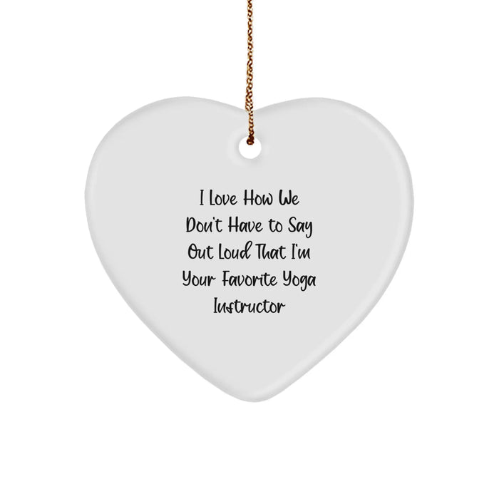 Funny Yoga Instructor Gifts from Friends, Heart Ornament for Favorite Yoga Instructor, Christmas Unique Gifts - Image 1