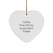 Funny Accountant Gifts for Christmas, 'Coffee Gives Me My Accountant Power' Heart Ornament Gifts from Family to Accountant, White Heart Shaped MDF with Gold Cord - Image 1