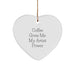 Funny Artist Gifts from Mom to Daughter with 'Coffee Gives Me My Artist Power' Quote Heart Ornament for Christmas Unique Presents - Image 1