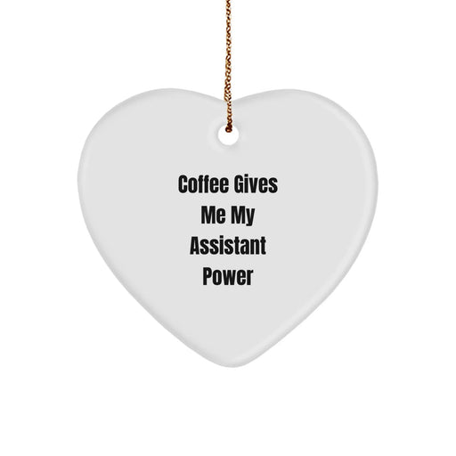 Funny Coffee Lovers Gifts for Assistant, Heart Ornament, Christmas, Gift from Men, Women, Friends, Coworkers, Family - Image 1