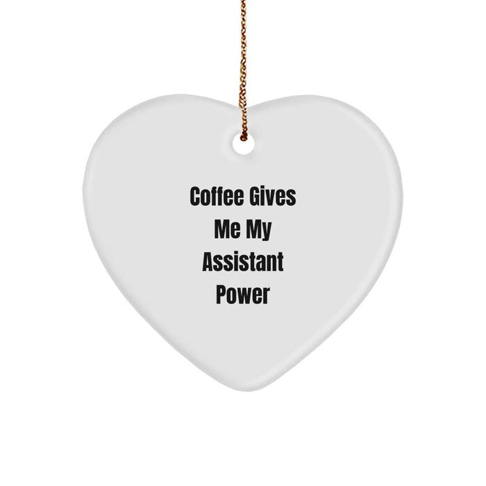 Funny Coffee Lovers Gifts for Assistant, Heart Ornament, Christmas, Gift from Men, Women, Friends, Coworkers, Family - Image 1
