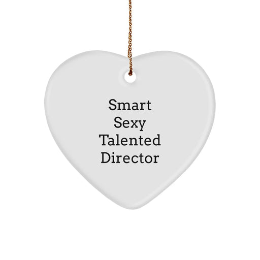 Funny Smart Director Christmas Heart Ornament Gifts from Family, Friends, Coworkers, or Women with Men for Unique Decorations - Image 1