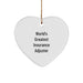 Funny Insurance Adjuster Gifts from Family - World's Greatest Insurance Adjuster Heart Ornament for Insurance Adjuster Friends, Coworkers, and Men - Image 1