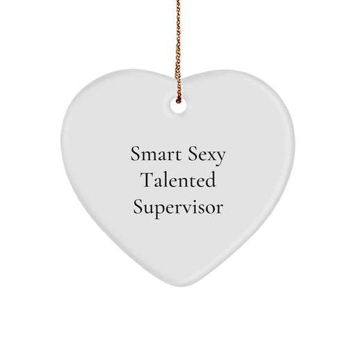 Funny Supervisor Quotes Heart Ornament Gifts for Women from Friend, Christmas Unique Gifts for Supervisor, Supervisor Heart Ornament - Image 1