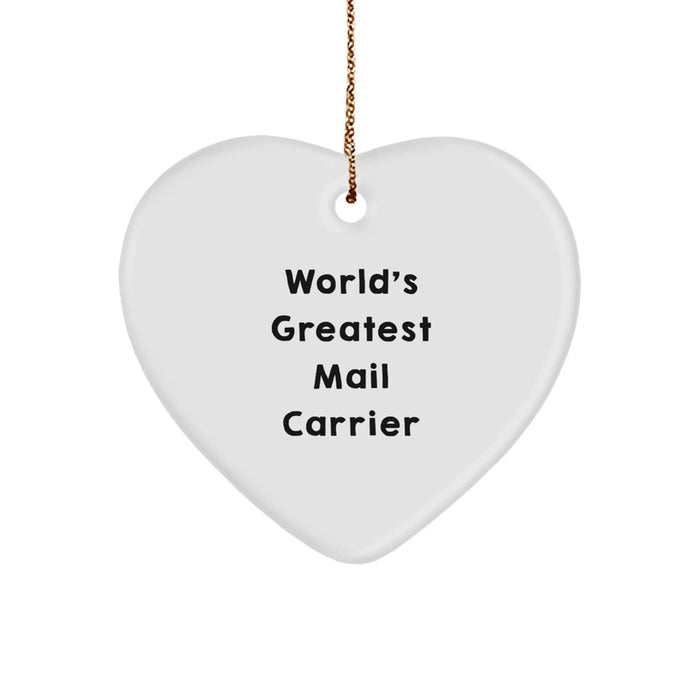 Funny Mail Carrier Gifts from Friends Christmas Unique Heart Ornaments for Mail Carrier - Image 1