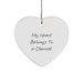 Funny Chemist Gifts for Him, 'My Heart Belongs To A Chemist' Heart Ornament, Christmas Unique Gifts from Friends to Family - Image 1