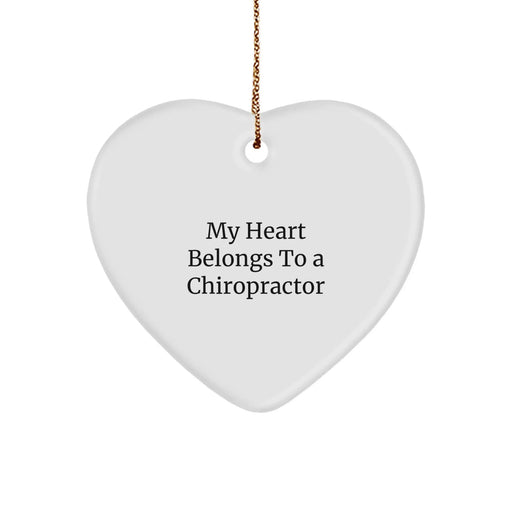 Funny Chiropractor Gifts, Heart Ornament for Chiropractors, My Heart Belongs To A Chiropractor Unique Christmas Unique Gifts from Friends Women - Image 1