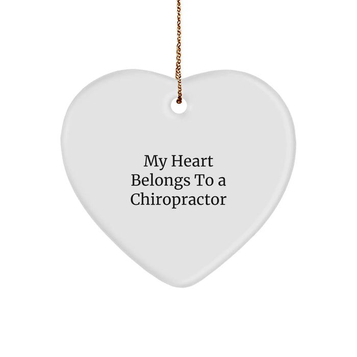 Funny Chiropractor Gifts, Heart Ornament for Chiropractors, My Heart Belongs To A Chiropractor Unique Christmas Unique Gifts from Friends Women - Image 1