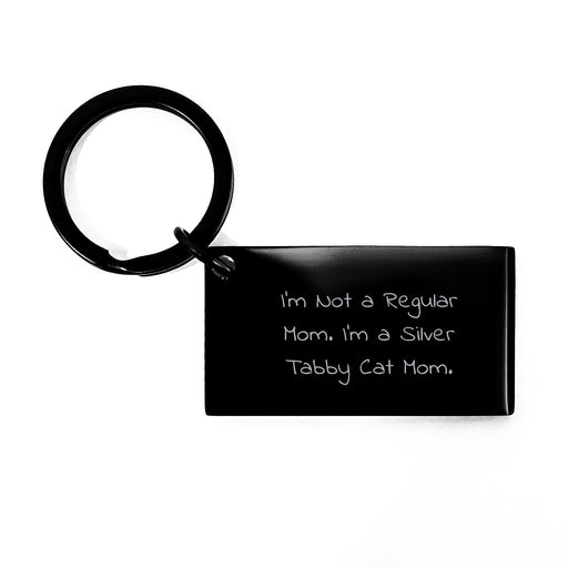 Funny Silver Tabby Cat Mom Keychain Gifts from Mom for Cat Lovers, Unique Christmas Unique Gifts for Silver Tabby Cat Owners - Image 1