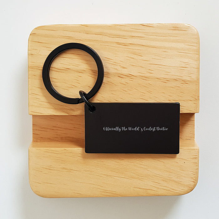 Unique Gifts from Family, Officially The World's Doctor Keychain, Funny Quote for Father's Day - Image 2