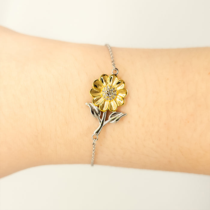 Adjustable Sunflower Bracelet for Granddaughter Birthday Gifts for From Gigi, Graduation Granddaughter Idea Gifts Remember how much you are loved and appreciated.