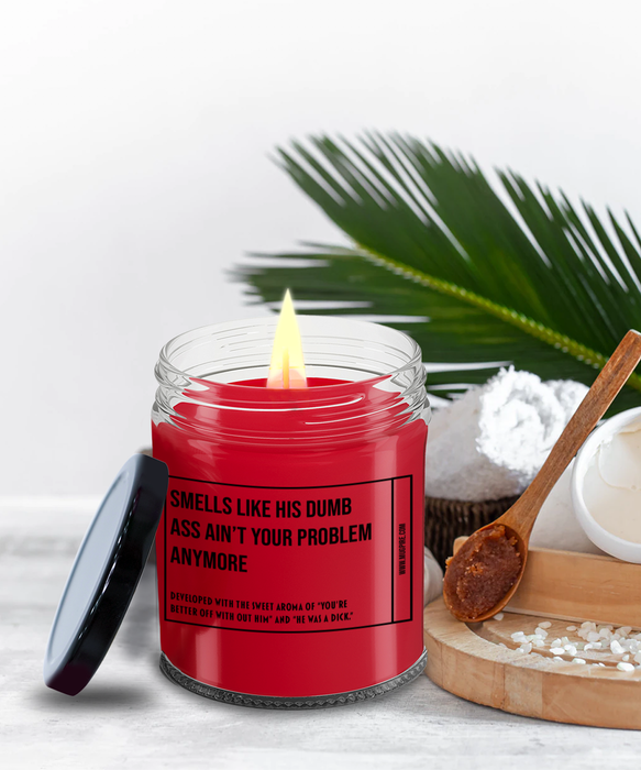 Breakup Gift, Divorce Gift, Breakup Candle, Divorce Candle, Divorce Party Gift, Smells Like His Dumb Ass Ain't Your Problem Anymore Candle