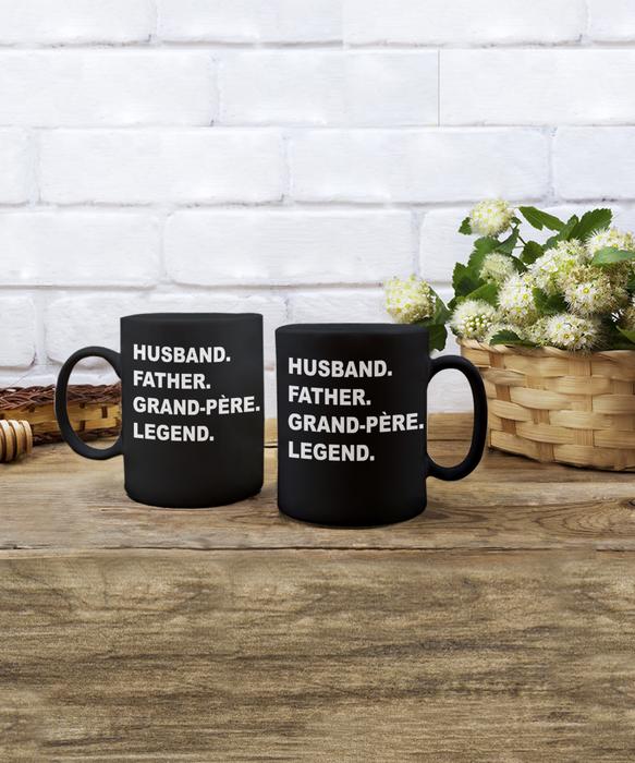 Perfect Grand-pere Gift, Grand-pere Coffee Mug, Grand-pere Christmas, Grand-pere Birthday, Valentines Day, Awesome Grand-pere, New, Black