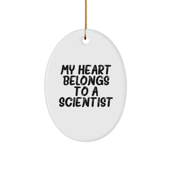 Funny Scientist Oval Ornament Gifts from Friends to Scientists at Christmas Unique Gifts - Image 1