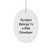 Funny Web Developer Gifts from Friends - Oval Ornament for Web Developer, Inspirational Quote - 'My Heart Belongs To A Web Developer' for Christmas Unique Gifts - Image 1