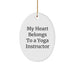 Funny Yoga Instructor Gifts from Friends, 'My Heart Belongs To A Yoga Instructor' Oval Ornament for Christmas - Image 1