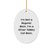 Funny Silver Tabby Cat Mom Gifts from Mom to Kids, Oval Ornament for Christmas Unique Gifts - Image 1