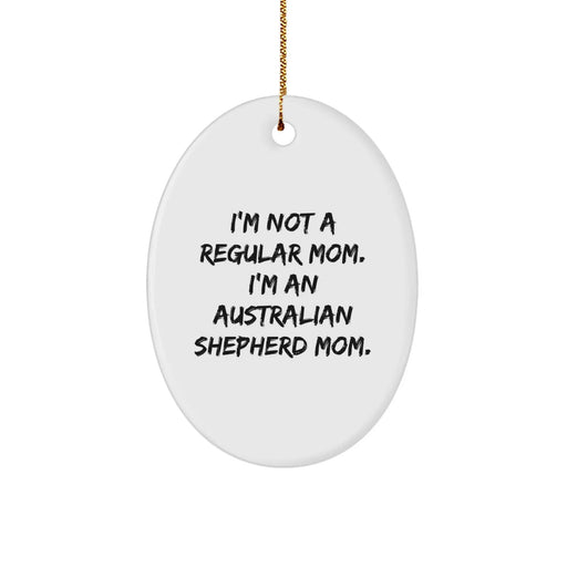Funny Australian Shepherd Dog Gifts for Australian Shepherd Mom Christmas Decorations Oval Ornament Gifts from Family Friends - Image 1