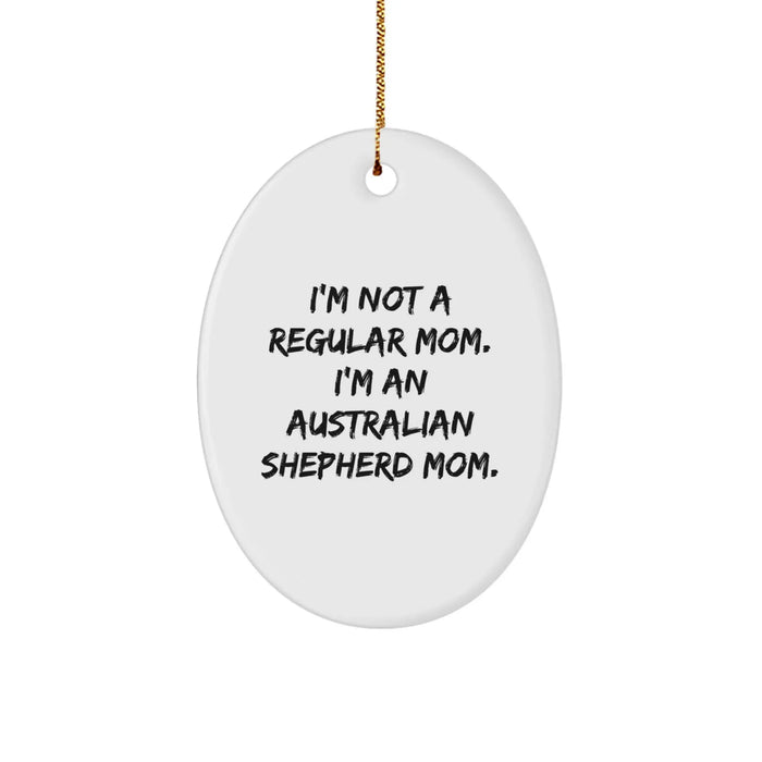 Funny Australian Shepherd Dog Gifts for Australian Shepherd Mom Christmas Decorations Oval Ornament Gifts from Family Friends - Image 1
