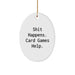 Funny Card Games Decor, Gifts from Friends, Oval Ornament for Men - Shit Happens, Card Games Help, Christmas Unique Gifts - Image 1