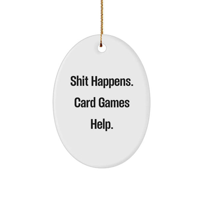 Card Games Fun Oval Ornament Gifts from Friends, Family, or Coworkers for Men, Women, or Card Games Enthusiasts at Christmas - Image 1