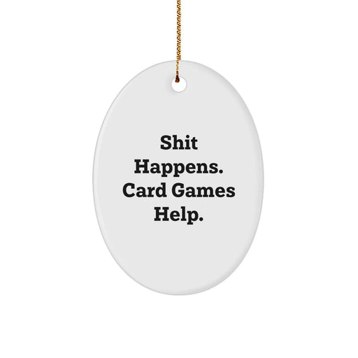 Funny Card Games Oval Ornament Gifts from Men to Friends, Card Games for Women, Christmas Unique Gifts for Card Games Enthusiasts - Image 1