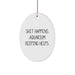 Funny Oval Ornament Gifts from Friends, Aquatic Enthusiast Gifts for Men, 'Shit Happens. Aquarium Keeping Helps.' Christmas Unique Gifts for Aquarists - Image 1