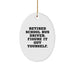 Funny Quote School Bus Driver Gifts from Friends, 'Retired School Bus Driver. Figure It Out Yourself.' Oval Ornament for School Bus Driver, Christmas Unique Gifts - Image 1