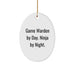 Game Warden Gifts from Friends - Oval Ornament for Christmas by Day, Ninja by Night - Image 1