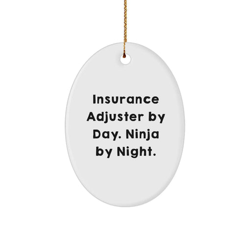 Funny Ninja Insurance Adjuster Oval Ornament, Gifts from Family for Insurance Adjuster Men, Unique Christmas Unique Gifts - Image 1
