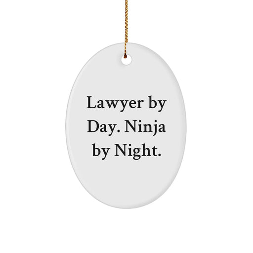 Funny Lawyer Gifts for Men - Oval Ornament - Lawyer By Day Ninja By Night - Christmas Unique Decorations - Image 1