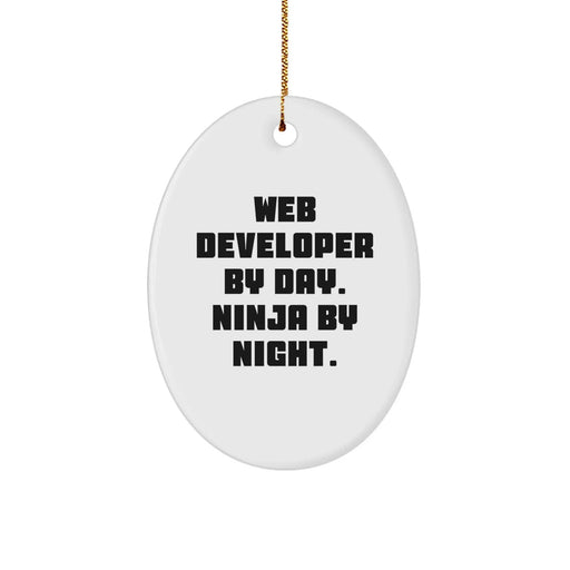 Funny Web Developer Oval Ornament Gifts from Friends and Family for Christmas Unique Presents - Image 1