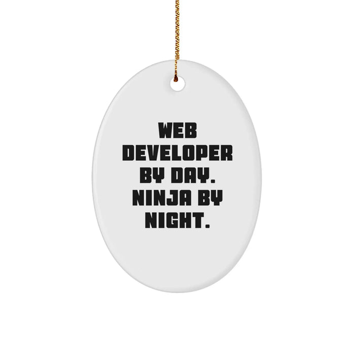 Funny Web Developer Oval Ornament Gifts from Friends and Family for Christmas Unique Presents - Image 1