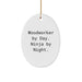 Woodworker Gifts for Men, Funny Oval Ornament, Christmas Unique Gifts from Friends or Family, 'Woodworker By Day. Ninja By Night.' - Image 1