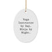 Funny Yoga Instructor Gifts from Friends for Men - Oval Ornament - Yoga Instructor by Day Ninja by Night Christmas Unique Gifts - Image 1