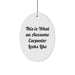 Funny Carpenter Gifts for Men - Oval Ornament Quotes This Is What An Awesome Carpenter Looks Like Gifts from Friends, Christmas Unique Presents - Image 1