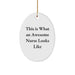 Funny Nurse Gifts from Women - Oval Ornament This Is What An Awesome Nurse Looks Like Christmas Unique Presents for Nurses - Image 1