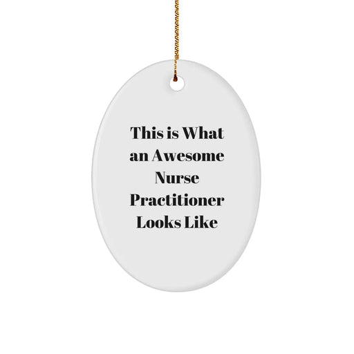 This Is What Awesome Nurse Practitioners Look Like Gifts from Friends for Nurse Practitioner Oval Ornament, White, Christmas Unique Decorations - Image 1