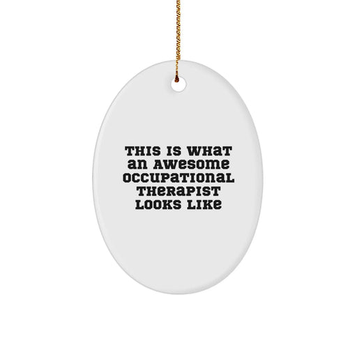 Funny Occupational Therapist Gifts for Christmas - Oval Ornament Quote - Gifts from Family to Occupational Therapist - Image 1