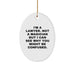 Funny Lawyer Gifts from Friends - Unique Oval Ornament for Men, Women, Lawyer, Coworkers, Family - I'm A Lawyer, Not A Magician... - Image 1