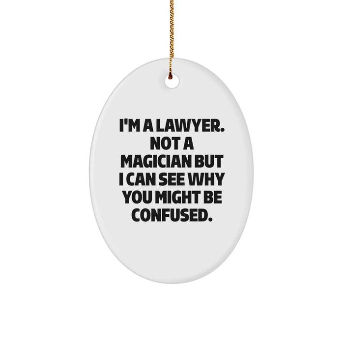 Funny Lawyer Oval Ornaments Gifts for Friends Family from Men Women Lawyer Christmas Unique Decorations - Image 1