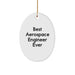 Funny Aerospace Engineer Gifts from Men for Best Aerospace Engineer Ever Oval Ornament, Oval Shaped MDF Christmas Unique Gifts - Image 1
