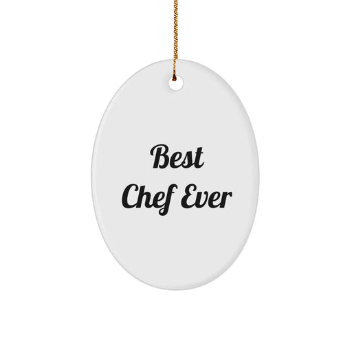 Funny Chef Gifts from Men to Best Chef Ever, Oval Ornament for Christmas Unique Presents - Image 1