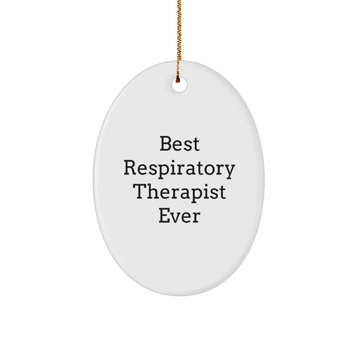 Best Respiratory Therapist Ever Gifts for Men or Women, Funny Oval Ornament for Christmas Unique Gifts from Family, Friends, Coworkers - Image 1