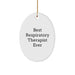 Best Respiratory Therapist Ever Gifts for Men or Women, Funny Oval Ornament for Christmas Unique Gifts from Family, Friends, Coworkers - Image 1