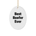 Funny Roofer Gifts, Christmas Unique Gifts for Roofer Friends from Family - 'Best Roofer Ever' Oval Ornament - Image 1