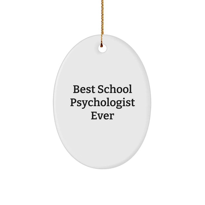 Funny School Psychologist Gifts for Christmas Unique Oval Ornament from Friends - Image 1