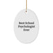Funny School Psychologist Gifts for Christmas Unique Oval Ornament from Friends - Image 1