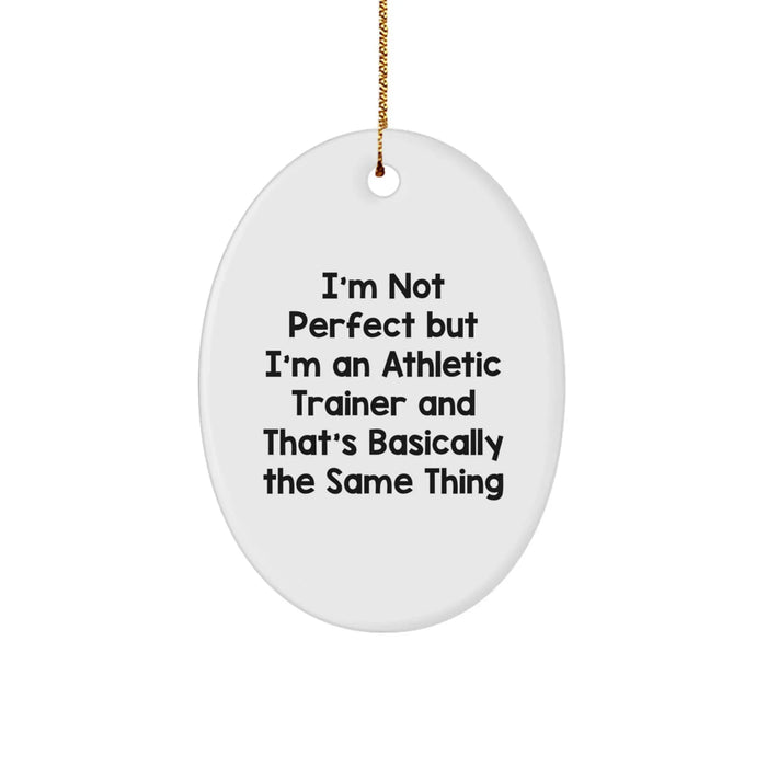 Funny Athletic Trainer Oval Ornament Gifts from Men to Women Friends and Family for Christmas Unique Presents - Image 1